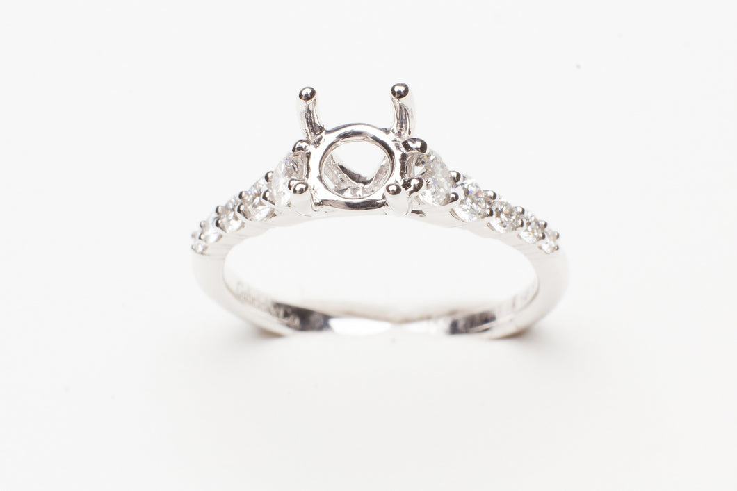 14KT WG .52CTTW G-H SI2 GRAD PRONG SET DIA MTG