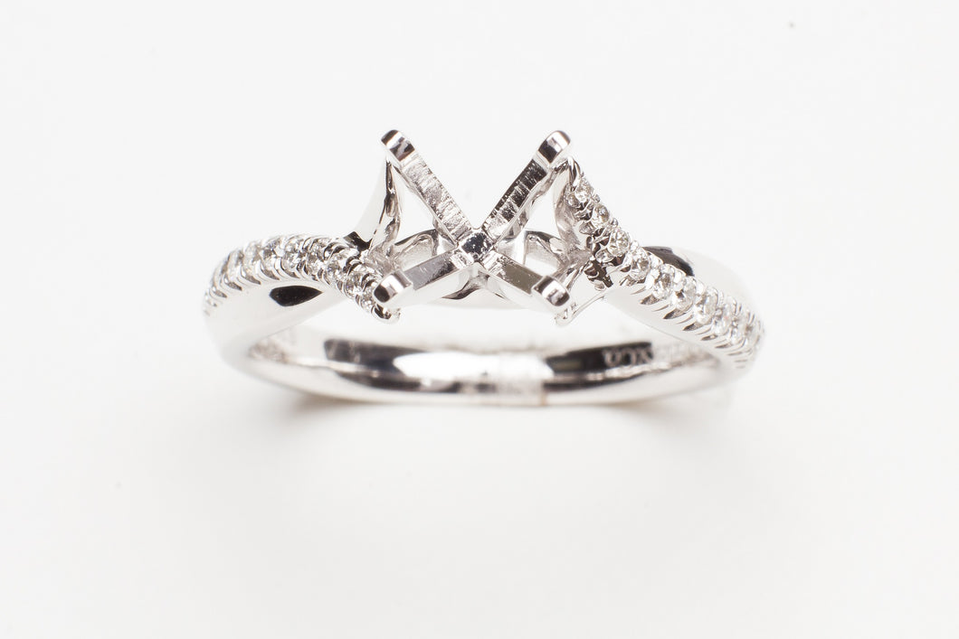 14KT WG .20CTTW RD PRONG SET DIA MTG