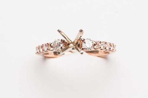 14KT RG .47CT TW DIAMOND SEMI MTG