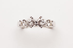 18KT WG 4 RD DIA .60CTTW PRONG SET