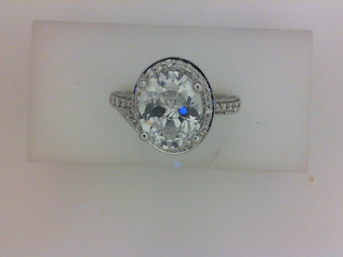 14K WG .59CTTW SWIRL DIAMOND MTG WITH CZ CENTER