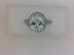 14K WG .59CTTW SWIRL DIAMOND MTG WITH CZ CENTER