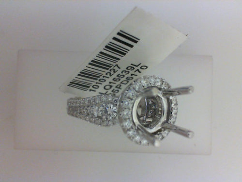 18K WG 1.84CTTW 166 RD HALO W GRADUATED DIA SEMI MTG