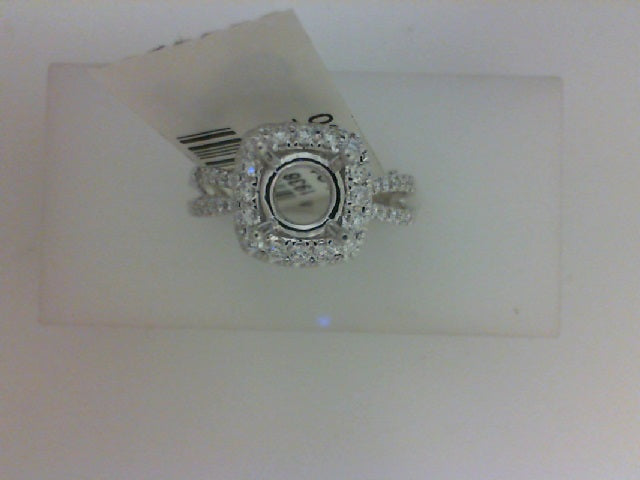 18KT WG .40CTTW 40 RD DIA SQ HALO WITH SPLIT SHANK SEMI MTG