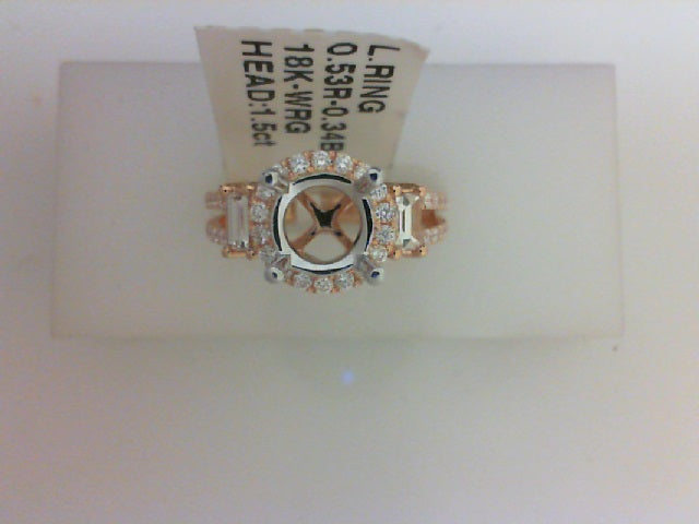 18KT WG/RG  .43CT TW  50 RD DIA / .34CT TW 2 BAG MTG