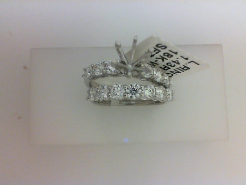 18KT WG 1.43CT  TW 13 RD DIA  WEDDING SET