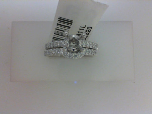 18KT WG .64CT TW - 34 RD DIA SEMI W MATCH CONTOUR DIA BAND