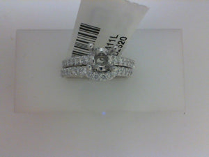 18KT WG .64CT TW - 34 RD DIA SEMI W MATCH CONTOUR DIA BAND