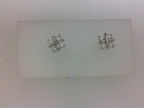 18KT WG .35CT TW DIAMOND EARRINGS