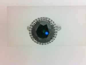 14KT WG 3.05CTTW GRN DIA COLOR ENHANCED W DIA HALO MTG