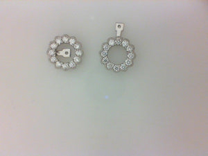 14KT WG 1.08CTTW RD DIA EARRING JACKET