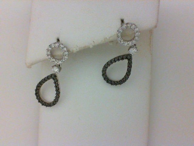 14KT WG .40CTTW RD DIA W .30CTTW BLK DIA EARRINGS