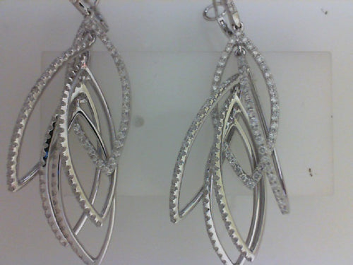 14KT WG 254 RD DIA 2.11DANGLE EARRINGS