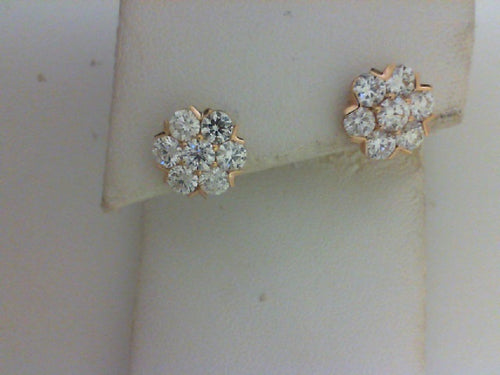 18KT RG 2.09CT TW - 14 RD DIA STUD EARRINGS