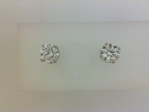 2.00ctw (B) 14kt wg DIAMOND STUDS 4 prong earrings