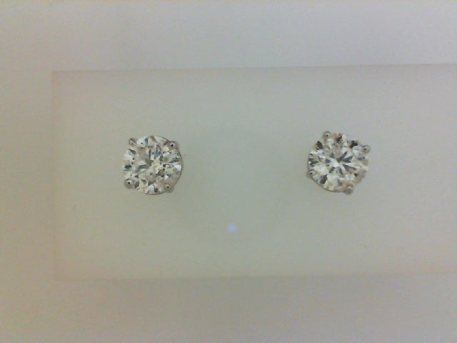 2.00ctw (B) 14kt wg DIAMOND STUDS 4 prong earrings