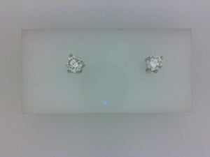 .87CTTW "A" 14KT WG 3 PRONG DIA STUD EARRINGS