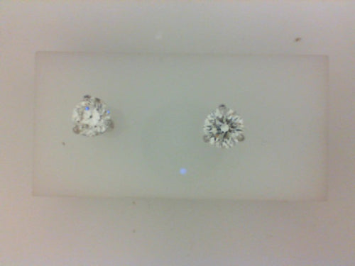 14KT WG 2.00CTTW RD DIA 3 PRONG EARRING