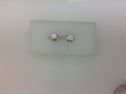 14KT WG .48cttw RD DIA 3 PRONG EARRING