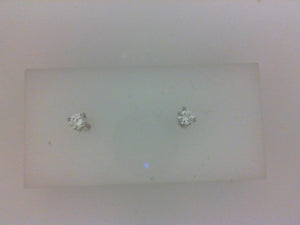 .32CTW  "A" 14KT WG RD DIA 3 PRONG EARRING