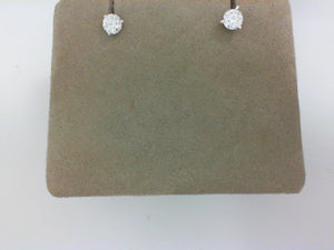 HOF 18KT WG .70CT TW DIAMOND 3 PRONG SET EARRINGS