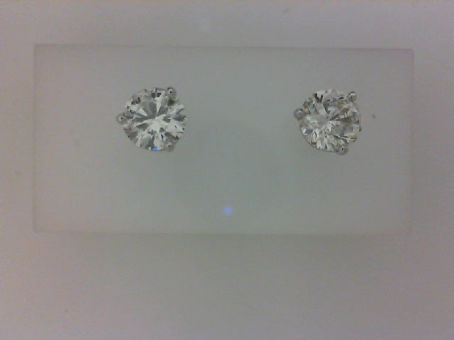 14KT 3.26CTTW H SI3 EGL DIA 3 PRONG EARRING