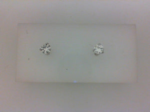 14KT WG .50CTTW RD DIA 3 PRONG STUD EARRINGS