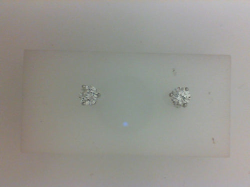 14KT WG .64CTTW RD DIA STUD EARRINGS NO BACKS