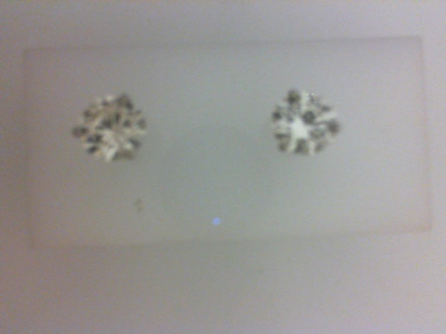 14KT WG 3.01CTTW SI2 K RD DIA STUD EARRINGS