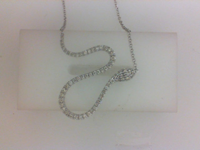 14KT WH .42CTTW RD DIA SNAKE NECKLACE
