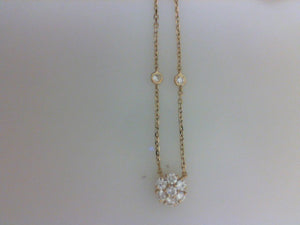 18KT YG .52CTTW .26CT RD DIA 18" NECKLACE