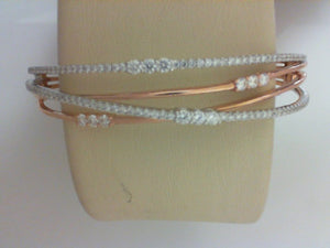 18K WG/RG 1.49CTTW RD DIA BANGLE