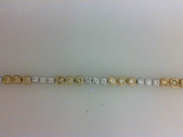 18K TT 1.17CTTW 26 RD DIA W 2.27CTTW 24 YELL DIA BRACELET