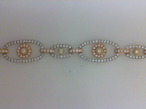 18KT TRI GLD .49CTTW 10 YELL DIA W 2.88CTTW 339 RD DIA BRACELET