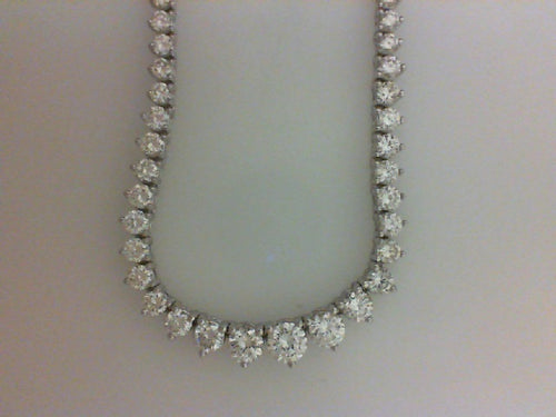 18KT WG 10.31CTTW RD DIA GRADUATED I VS2 TENNIS NECKLACE