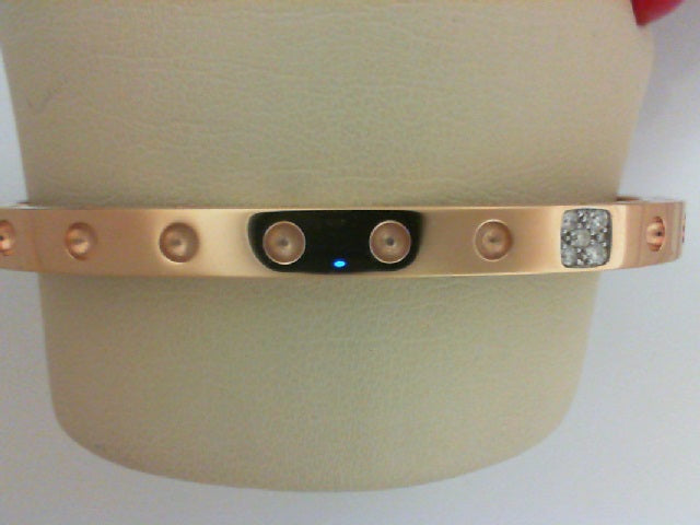 18K RG/WG POIS MOI SINGLE .07CTTW DIA BANGLE 46X56