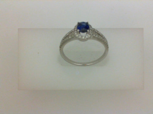 14KT WG SAPPHIRE & DIA RING (.30CT DIA/.66CT SAP)