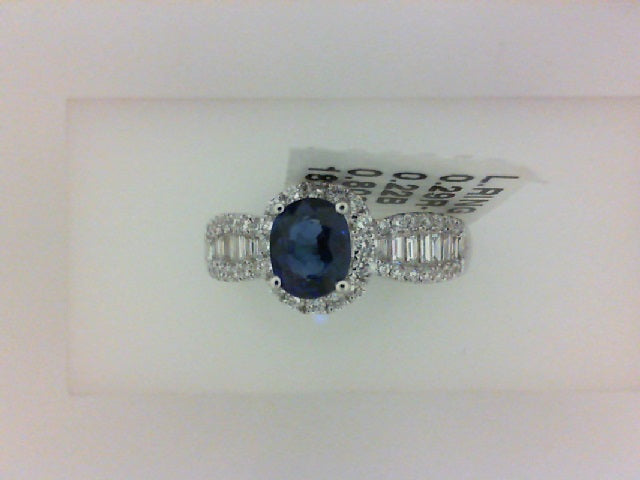 18KT WG .22CTTW 14 BAG/ .94CT SAPH .29CTTW 22 RD DIA RG