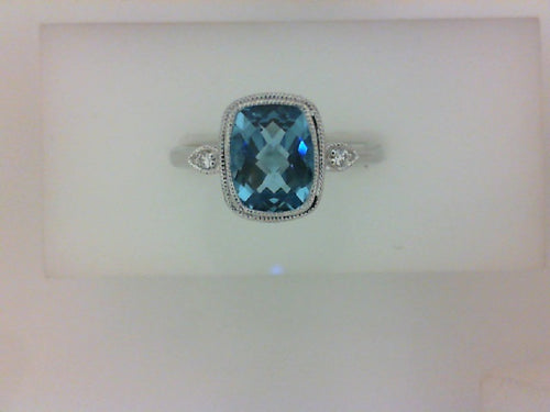 14KT WG .02CTTW RD DIA W 1.75CT BLUE TOPAZ