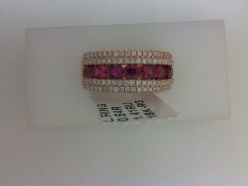 18KT RG .54CTTW 106 RD DIA W 1.41CTTW 9 RUBY BAND