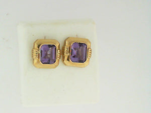 AMETHYSTOMEGA BACK EARRINGS