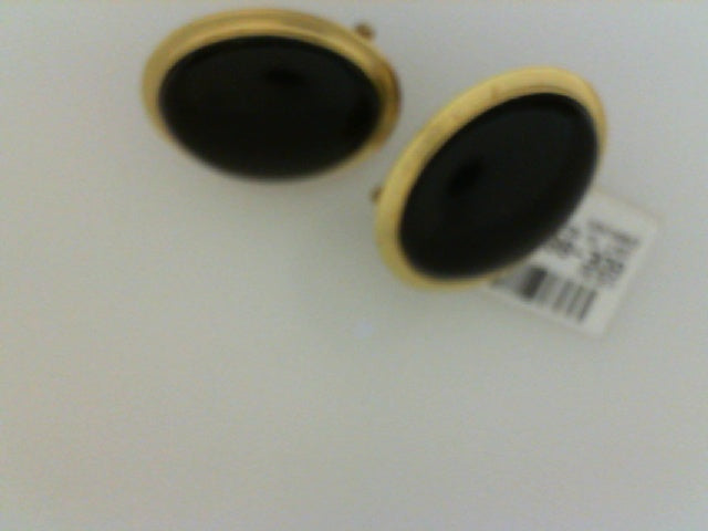 18KT YG MED BLK ONYX EARRINGS