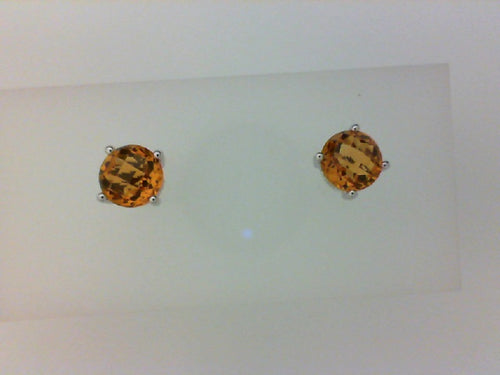 14KT WG 1.70CTTW CITRINE 4 PRONG STUDS