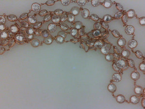 14KT ROSE GOLD CZ NECKLACE  36"