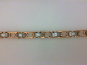 18KT WH/RG 1.32  9 RD DIA BRACELET LINK BRCLT.