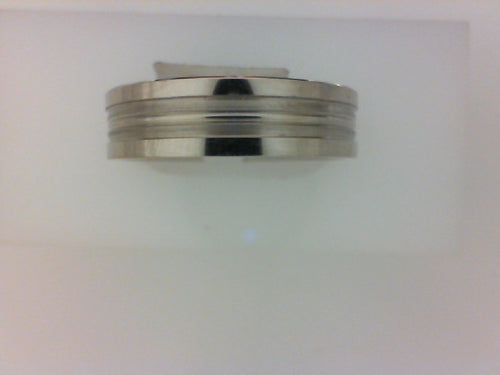 14KT WG 6MM CTR CUT SATIN W POL SQ EDGE BAND