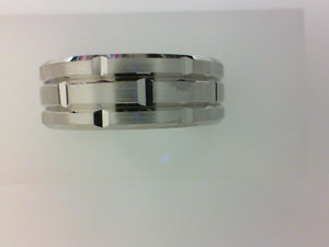 Gent's White 14 Karat Comfort Fit Wedding Band Size 10