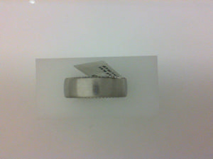 Gent's White 14 Karat Satin 7.5mm rivet coin edge Wedding Band Size 10
