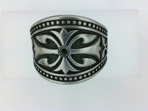 COLBALT 17MM TOP .06CT BLK DIA FLAR CREST