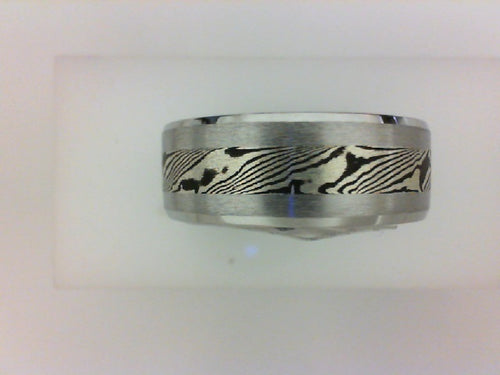 COLBALT 8MM SATIN MOKUME BEVL EDGE